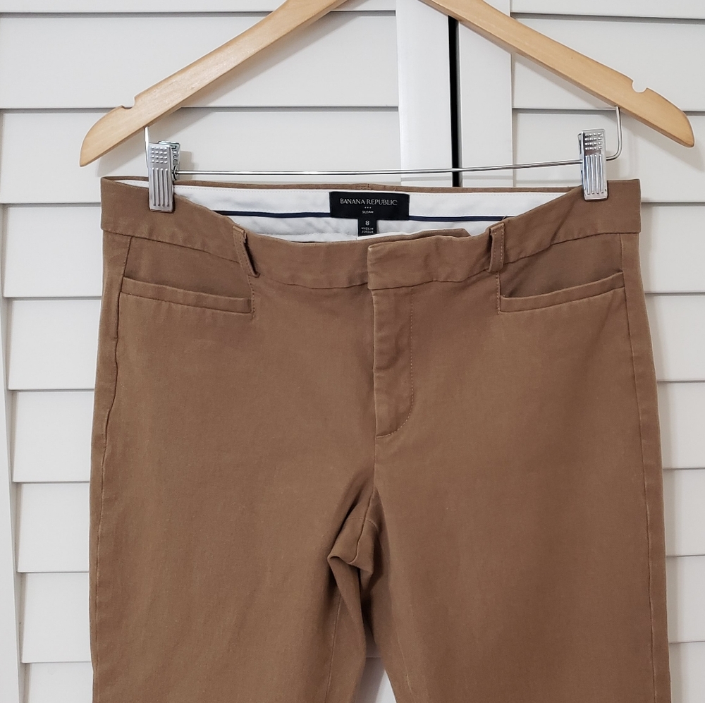 Banana Republic Women's Sloan Pants Beige Camel Size 8 - Picture 4 of 14